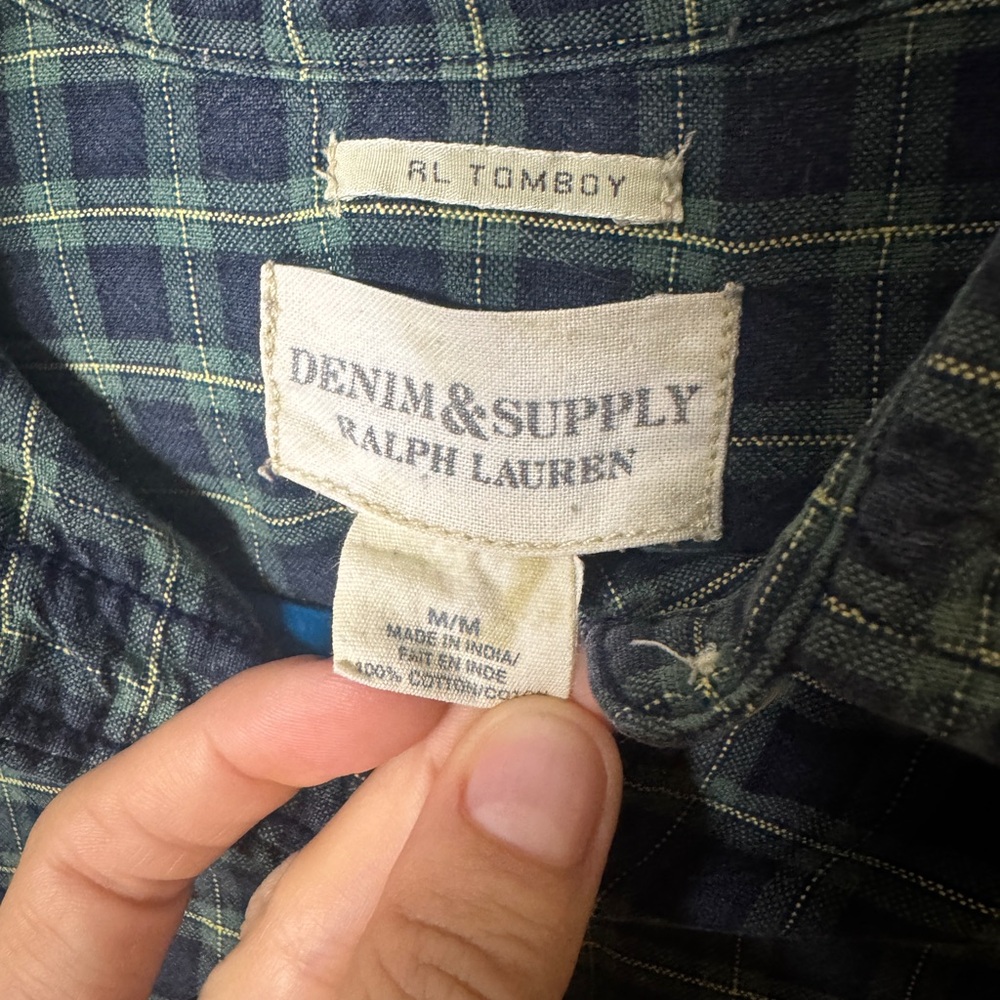 Ralph Lauren Denim & Supply Plaid Flannel Button Down M Tomboy‎ - Picture 2 of 8